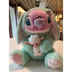 Disney Store 2019 Angel Plush‎ Easter Bunny Costume Holding Lamb Lilo & Stitch
